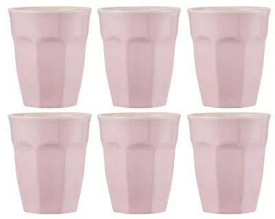 Produktbild von 6er Set Cafe Latte Becher Mynte English Rose Rosa für 200ml Steingut Ib Laursen