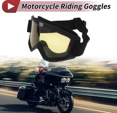 Produktbild von Motorradfahrbrille PC Radsportsonnenbrille Gelbe Linse Schwarzer Rahmen