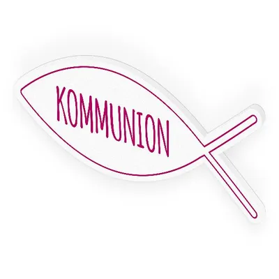 Produktbild von itenga Türschild Tischdeko Fisch pink Kommunion 30,0 x 11,5 cm
