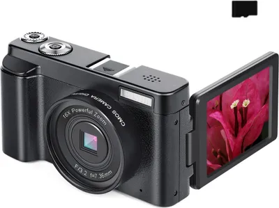 Obrázok produktu pre INF Digitálny fotoaparát s 48 MP, HD 1080p, 16x zoom, výklopný displej, 32GB pamäťová karta