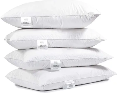 Produktbild von 4er Set  | Kopfkissen 50x70 cm | 1000 gramm Daunen, Gänsedaunen | 100% Natur Dreikammer Kissen | Bezug: 100% Baumwolle | 3 Kammer Daunenkissen 50x70x20 cm |