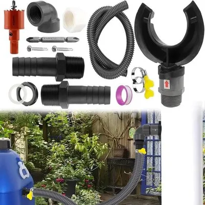 Produktbild von Regenwassersammler – Regentonne, Anschlussset für Dächer bis 80 m² – geeignet für Rohre mit 70–110 mm Durchmesser
