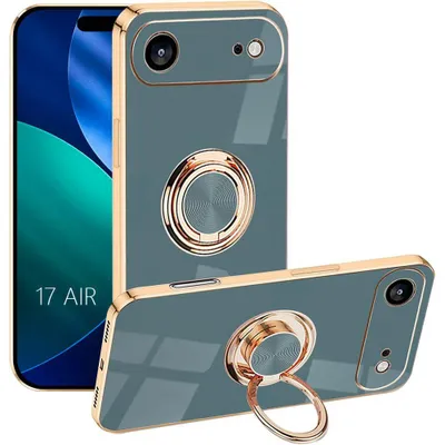 Image de Coque pour iPhone Air, Protection Antichoc Anti-Rayures Elégant avec Anneau - Bleu