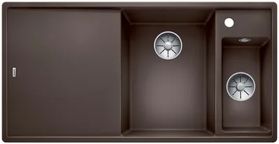Produktbild von BLANCO AXIA III 6 S, SILGRANIT® PuraDur®, cafe, Becken rechts, mit Ablauffernbedienung, inkl. Glasschneidbrett
