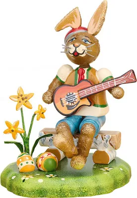 Immagine prodotto di Arte popolare di Hubrig "Lepre musicista - ragazzo con chitarra" 2023