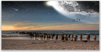 Produktbild von Glasbilder 140x70 Wandbild Druck auf Glas Meer Strand Landschaft