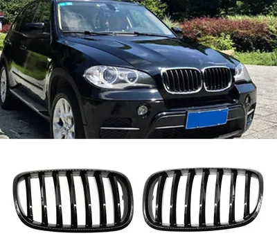 Immagine prodotto di Griglia a forma di rene, nera lucida, per BMW E70 E71 X5 X6, modelli dal 2007 al 2013