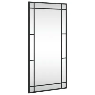 Zdjęcie produktu dla vidaXL Lustro ścienne czarne 40x80 cm prostokątne żelazne