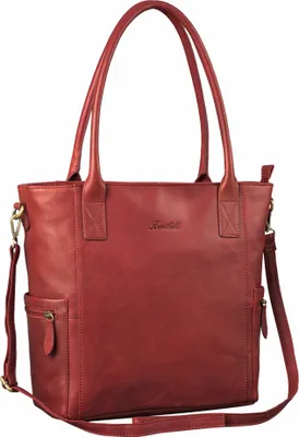 Produktbild von Benthill Damen Shopper Leder - Umhängetasche aus echtem Rindsleder - Handtasche mit Reißverschluss - Schultertasche / Vintage Tasche