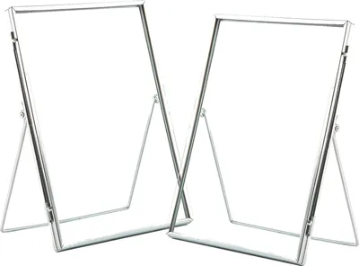 Two silver metal photo frames are displayed against a white background.