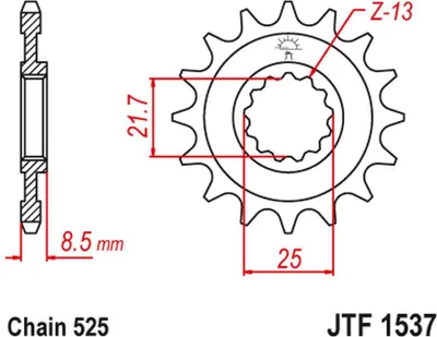 Produktbild von Jt Vorderes Ritzel 2137 18 Für Kawasaki Zx10R '04-'18 (213718Jt) (Kette 525)
