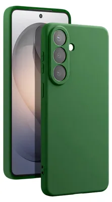 Zdjęcie produktu dla Etui Avizar do telefonu Galaxy S26, wykonane z miękkiego silikonu z wewnętrzną wyściółką z mikrofibry, kolor: ciemnozielony