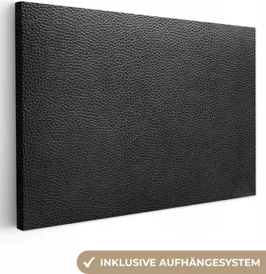 Zdjęcie produktu dla OneMillionCanvasses® - Obrazy na płótnie - 150x100 cm, Skóra - Teksturowane - Czarny, Druk na ścianie Dekoracja ścienna