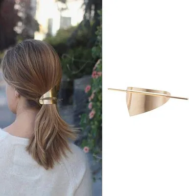 Produktbild von Haarspeld Geometrische Dreiecksform Goldfarben Metall Accessoire für Damen
