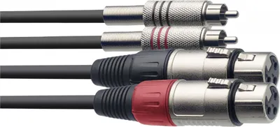 Produktbild von STAGG - Zwillings-RCA-Stecker auf Zwillings-XLR-Buchsenkabel 3 m Schwarz