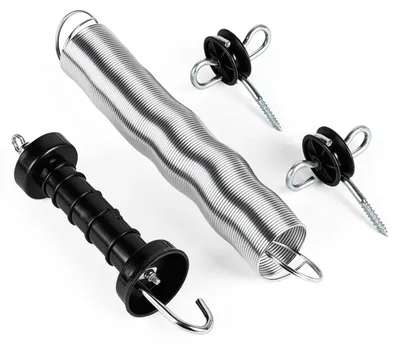 Weidezaun-Torgriff-Set mit Feder, isoliert, für Elektrozäune