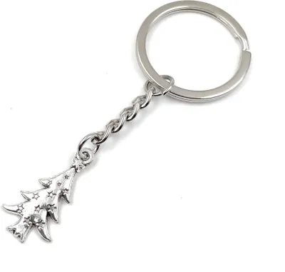 Produktbild von Onwomania Weihnachtsbaum Tanne Schlüsselanhänger Metall Glücksbringer in Alu Geschenkbox, ideal zum Verschenken