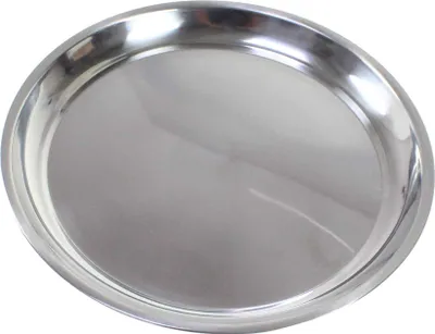 Produktbild von Edelstahl Teller 20-60cm Untersetzer Tablett Geschirr Platte Napf Servierplatte, Größe:35 cm Ø
