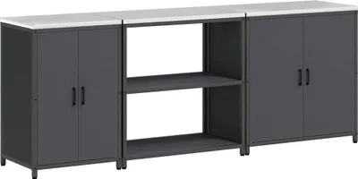 Produktbild von Aufbewahrungsset für die Küche mit Regal 3 pcs Anthrazit Stahl