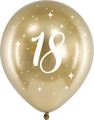 Produktbild von Glanzballons 30cm, 18, gold (1 Packung / 6 Stk.)