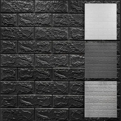 Produktbild von HEXIM 3D Wandpaneele selbstklebend 1qm / 2 Stück, Steinoptik XPE Kunststoff Ziegel Tapeten 77x70 cm