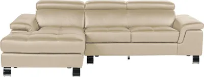 Produktbild von MISHIMA Leder-Ecksofa - Taupe - Linkes Ecksofa