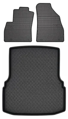 Productafbeelding van Rubberen automatten + kofferbakmat voor Fiat Fiorino III 2007-2017 – 3-delig, zwart, op maat – Wielganizator SolidPRO