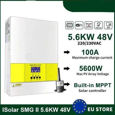 Imagen del producto de Inversor solar híbrido de 5.6 kW con regulador de carga MPPT y monitorización Wi-Fi