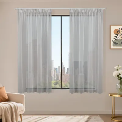 Produktbild von Schiebegardinen Voile, transparent, 2-teilig, 145 x 140 cm, für Wohnzimmer und Schlafzimmer