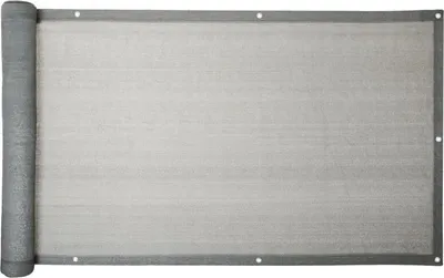 A rolled-up privacy screen for a balcony or fence.
