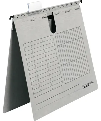 Image de Dossier suspendu Falken UniReg, DIN A4, reliure commerciale, carton Manille 230 g/m², gris