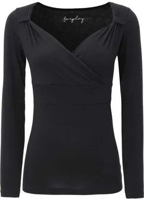 Produktbild von Forplay Langarmshirt Damen Fashion V-Top long schwarz XS