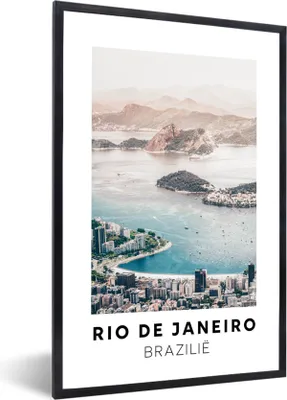 Produktbild von MuchoWow® Gerahmtes Poster Brasilien - Rio - Wasser 40x60 cm - Poster mit Schwarzem Bilderrahmen Wandposter Rahmen Foto Bilder - Papierdruck - Wandbilder
