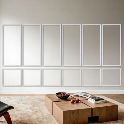 Produktbild von VEVOR Wandform-Set, 6er-Set 61x61cm u. 61x137cm Stuckleisten aus Lackierbarem Polystyrol, Wasserfeste Wandleiste, Zierleiste für Wände, Friesleisten für Wohnzimmer, Schlafzimmer, Zuhause, Weiß