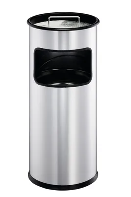 Zdjęcie produktu dla Durable 3330 23 Popielniczka na cokole z tacą na piasek METALL okrągła, 260x620mm (ØxH), 17 l, srebrny metalik