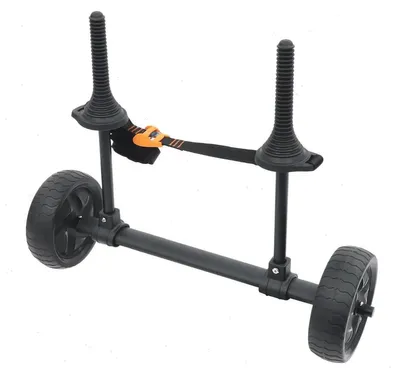 Produktbild von Kajak Kanu Wagen - Bootswagen Trolley - Verstellbare Breite 6–28 cm - Tragkraft 45 kg - 20 cm Räder - Mit Gurten - Schwarz