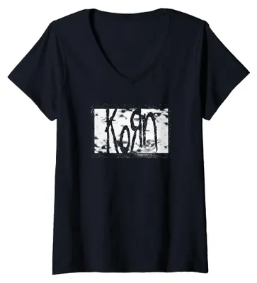 Image de T-shirt à col en V, motif "Damen Korn Gritty Logo".
T-shirt à col en V