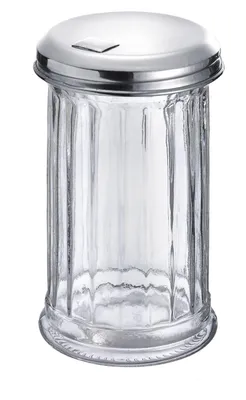 Zuckerstreuer 300 ml, Glas/Edelstahl, New York, silber/transparent