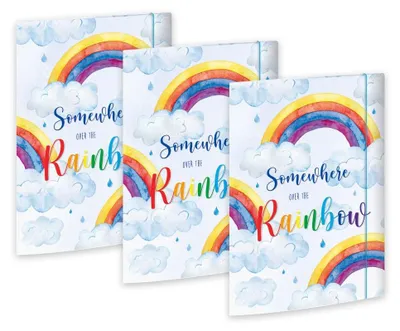 Produktbild von Portfolio-Karte „Über den Regenbogen“, 240 x 330 mm, 3-teilig, DIN A4, mit Gummibandverschluss