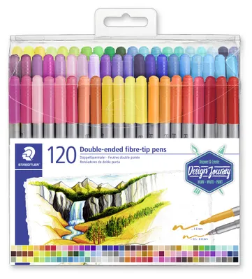Produktbild von STAEDTLER 3200 Doppelfasermaler Etui mit 120 Farben