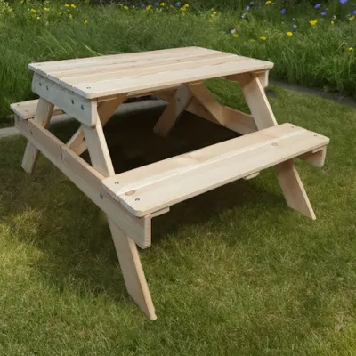 Produktbild von HI Kinder-Picknick-Tisch 88 x 79 x 50 cm Sitzgruppe aus Kiefernholz 62923