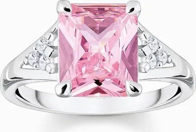Produktbild von Thomas Sabo TR2362-051-9 Ring Damen Pinke Weiße Steine Sterling-Silber Gr. 50