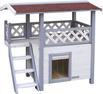 Immagine prodotto di Krabpaal Casetta per gatti, 77 x 50 x 73 cm, grigio, torre per gatti