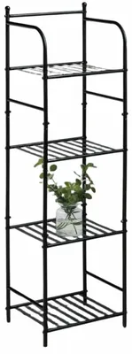 Produktbild von HowHomely | Standregal - 4 Ebenen Regal - 116 x 34 x 27 cm - schwarz - aus Metall - Wandregal - Praktisch - modern