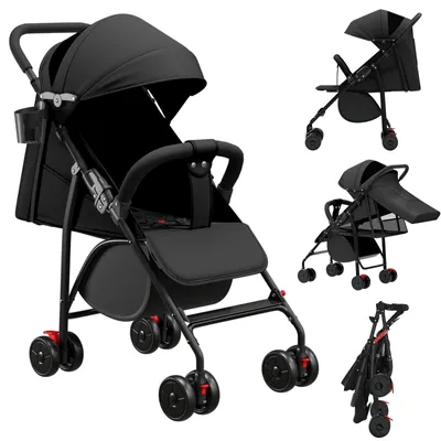 Productafbeelding van Lichtgewicht Opvouwbare Kinderwagen met Verstelbare Rugleuning