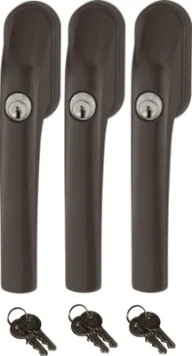 Produktbild von Abus FG300 abschließbarer Fenstergriff braun, im Set 3 Stück gleichschließend, Schließung AL0089 mit insgesamt 6 Schlüssel