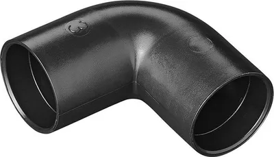 Produktbild von 90° Abwasserrohrbogen, PE schwarz