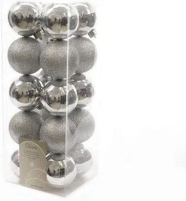 Produktbild von Weihnachtsbaumkugeln bruchfest 20 Stk silber Ø 6cm