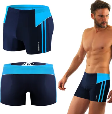Produktbild von Sesto Senso Herren Badeboxer – enganliegend, elastisch | Komfort für Strand und Schwimmbad | Kontraststreifen | Drei Farben | Größen S-XXL