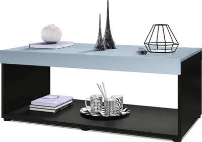 Produktbild von Vladon Couchtisch Pure,  Germany, Wohnzimmertisch in Kastenform, Schwarz matt/ Denim matt (104 x 40,5 x 58 cm)